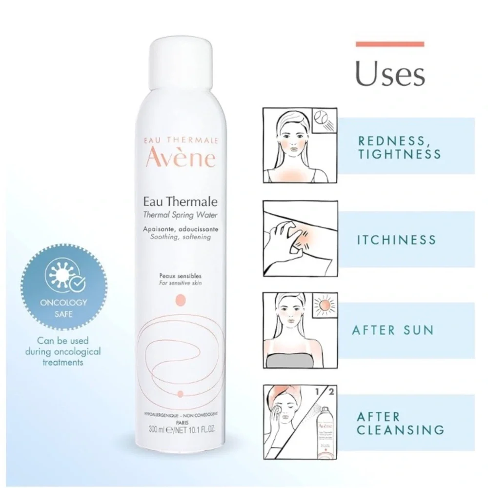 Avene Thermal Spring Water Spray, refreshes sensitive skin, NWT